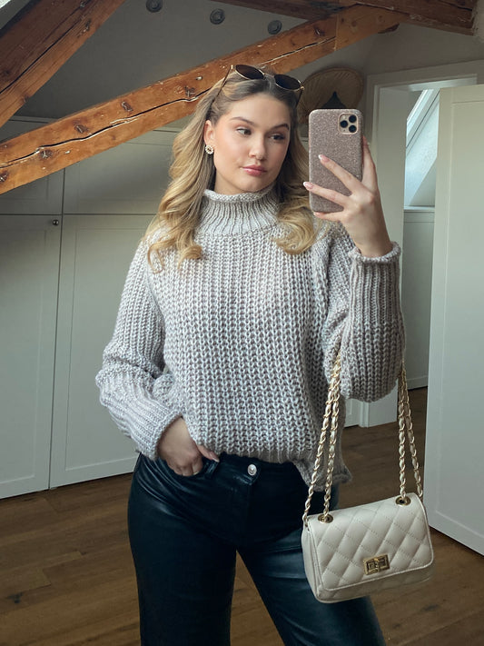 Bella Strickpullover - Greige