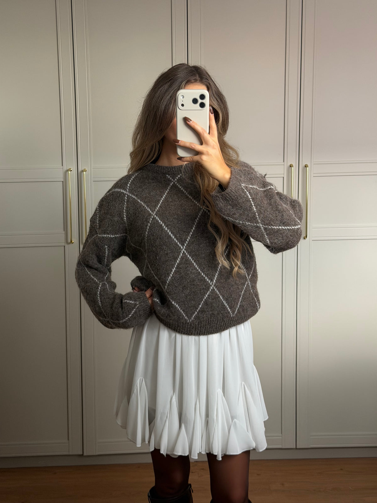 Rauten Strickpullover