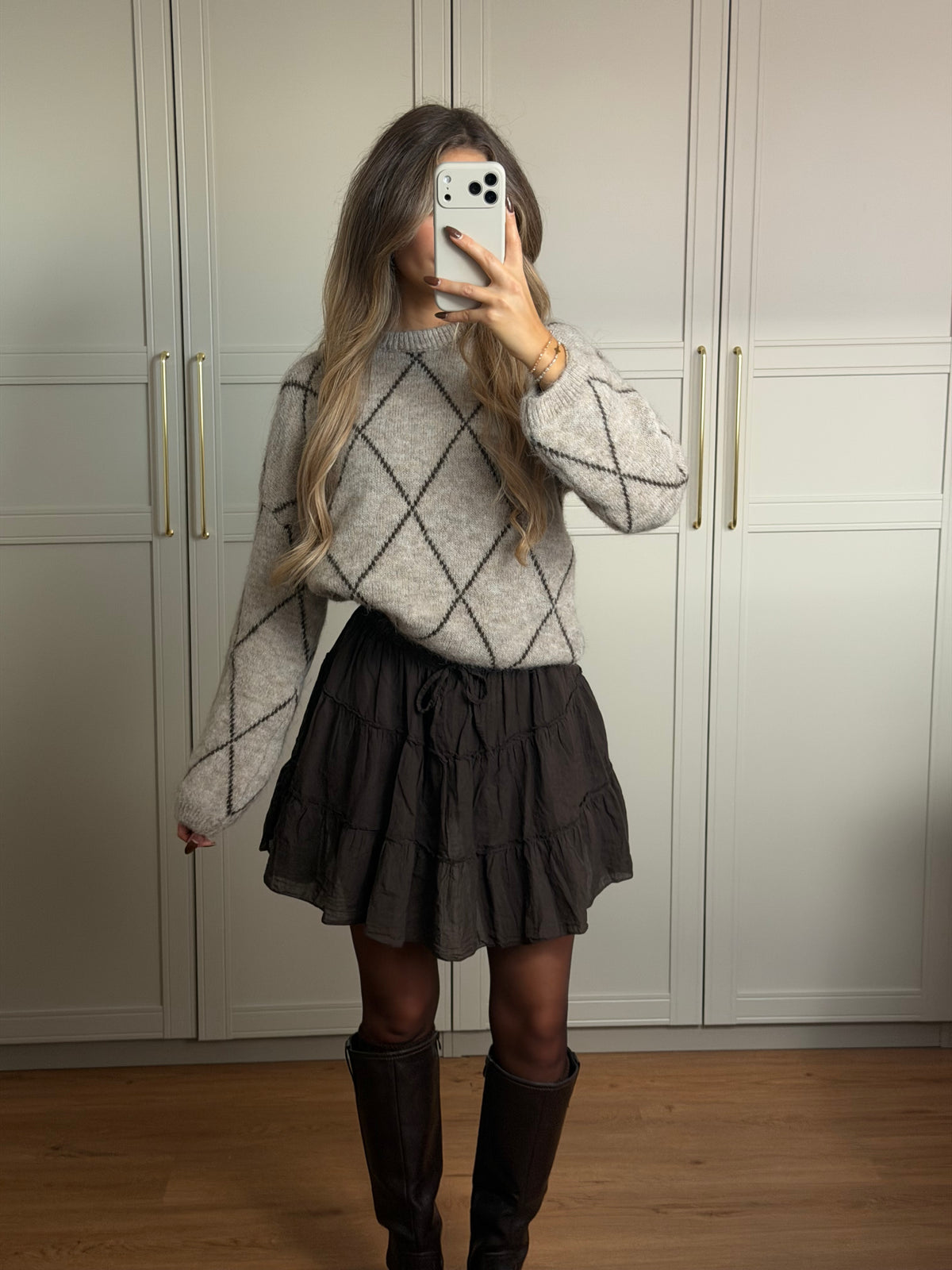Rauten Strickpullover