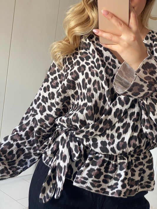 Musselin Wickelbluse  - Leo