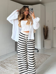 Kuschli Hose creme-schwarz