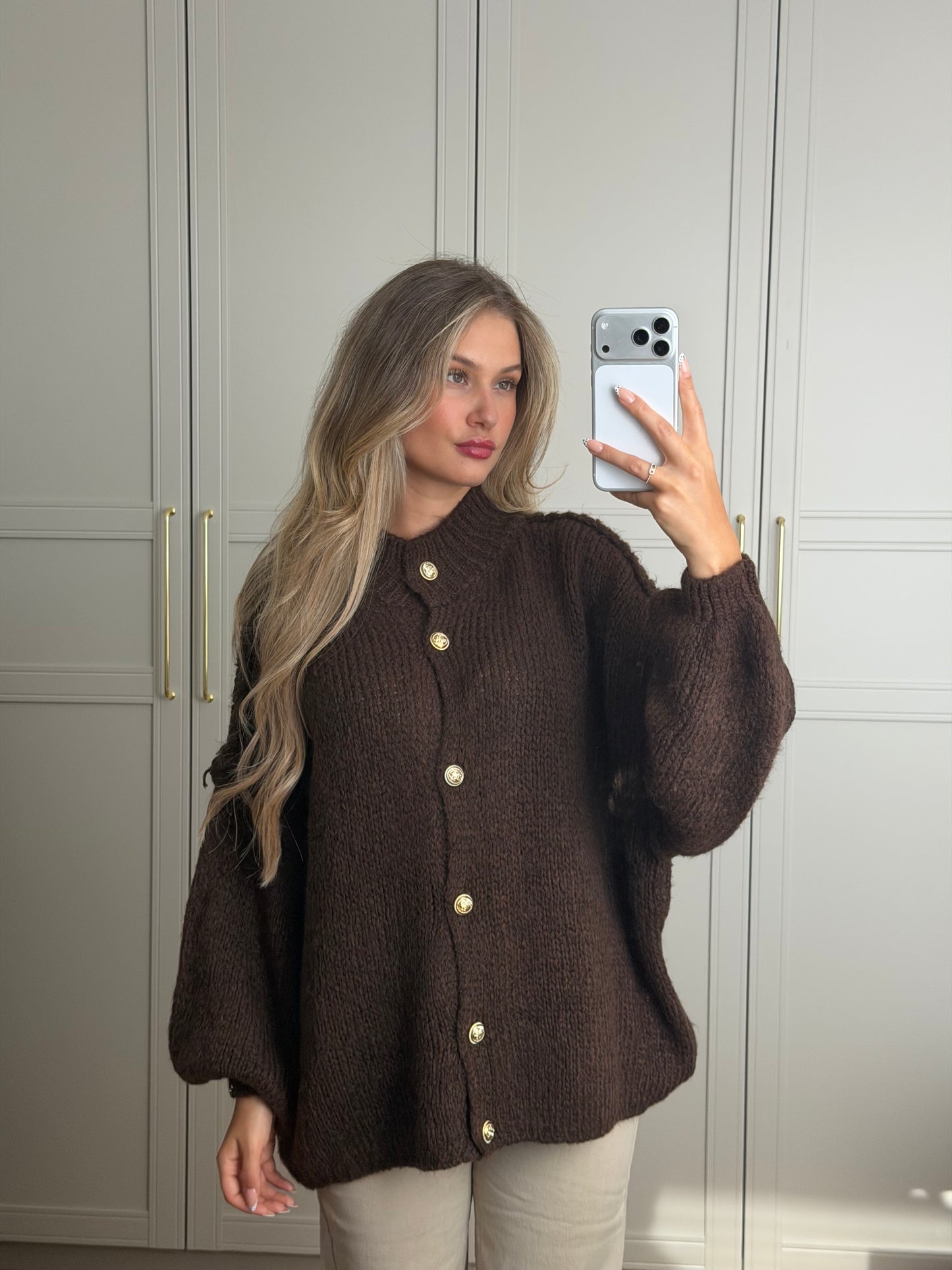 Cozy Long Strickjacke