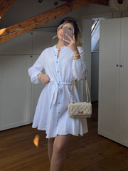 Musselin Kleid Angelina - Weiß