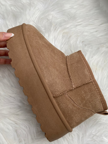 Plattform Boots - Light Brown