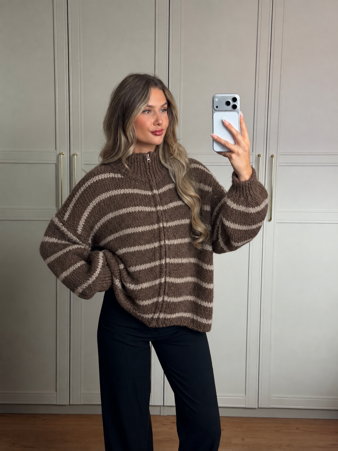 Cozy Streifen Zipper